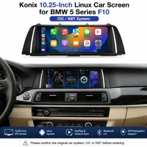 Konix شاشة 10.25 بوصة Linux لسيارة BMW الفئة 5 F10 (2013-2016) – نظام NBT