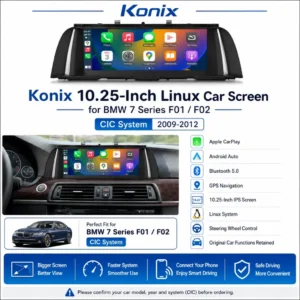 Konix شاشة 10.25 بوصة Linux لسيارة BMW الفئة 7 F01/F02 (2009-2012) – نظام CIC