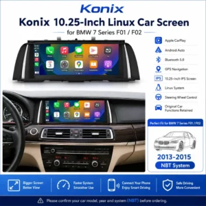 Konix شاشة 10.25 بوصة Linux لسيارة BMW الفئة 7 F01/F02 (2013-2015) – نظام NBT